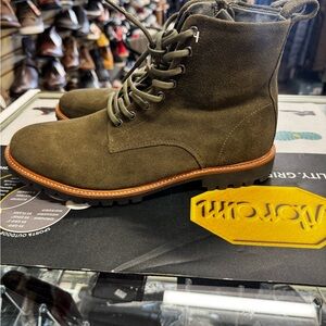Blackstone Green Boots Lace-Up Suede